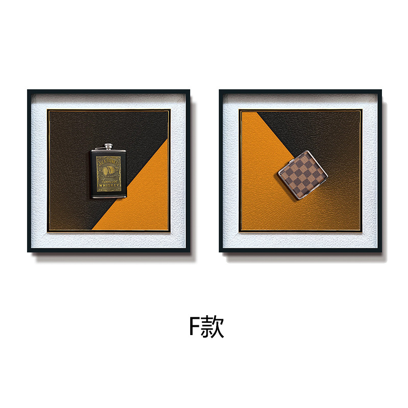 Modelado minimalista moderno pintura decorativa mural cuadrado arte petaca sala de estar sofá pared de fondo pintura colgante tridimensional