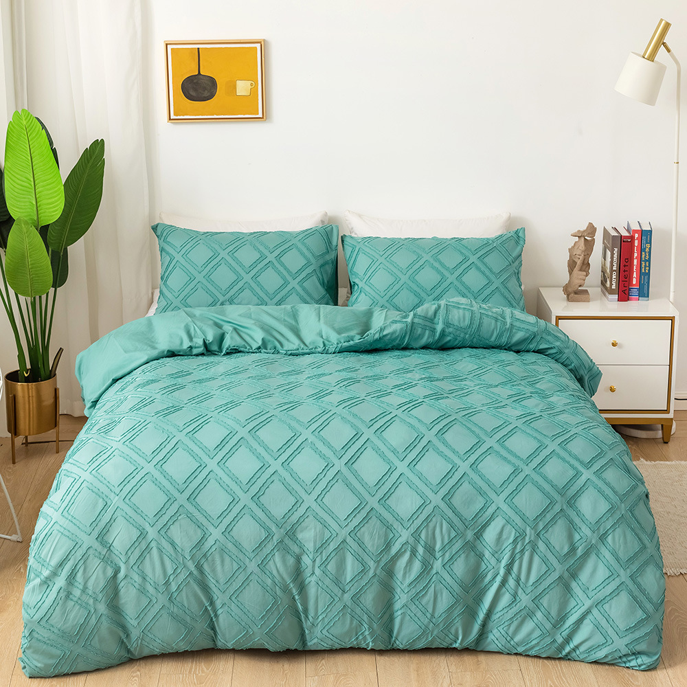 Cross-Border Bedding Products on Aliexpress: Craft-Style Solid Color Series, Cut-Out Floral Square-Shaped Foreign Trade Home Textile Duvet Cover