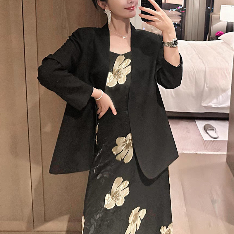 XZ173-Thin Suit plus size Women's Korean Commuter Slim Collarless Loose Long Sleeve Air-conditioning Shirt Sunscreen Jacket