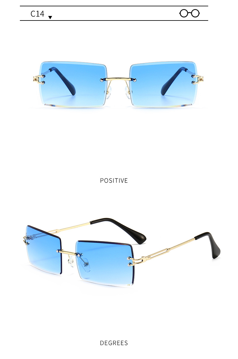 New Fashion Frameless Trimming Square Sunglasses display picture 24