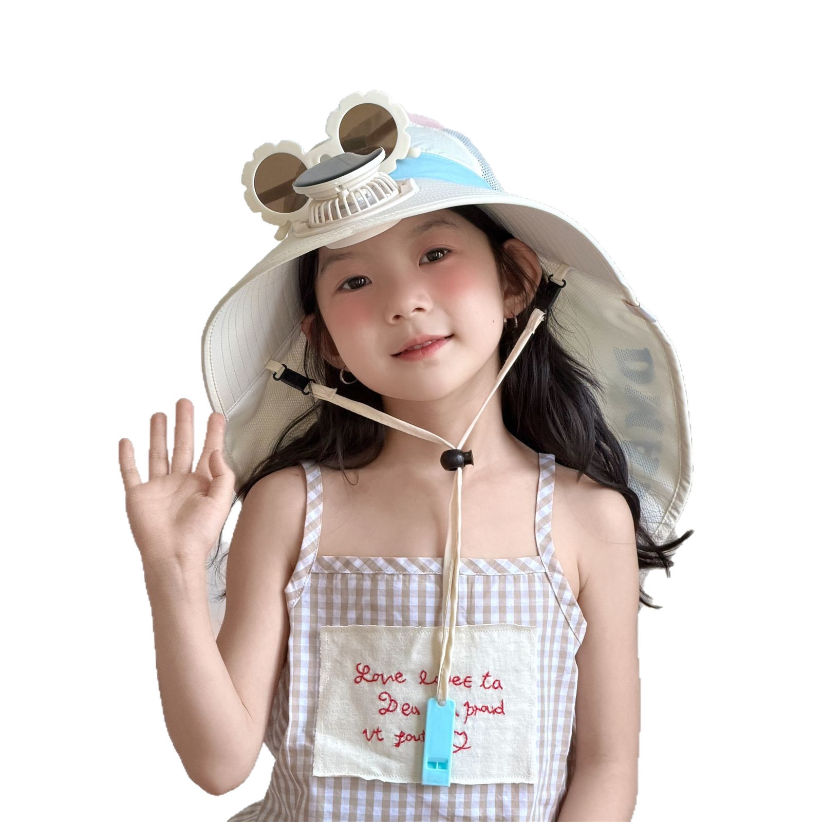 Kids Casual Sun Hat UPF 50+ Children's Summer Sun Hat, Thin Style Large Brim, Shawl-style Open-top Hat For Boys Girls, With Sunglasses And UV_voghion.com