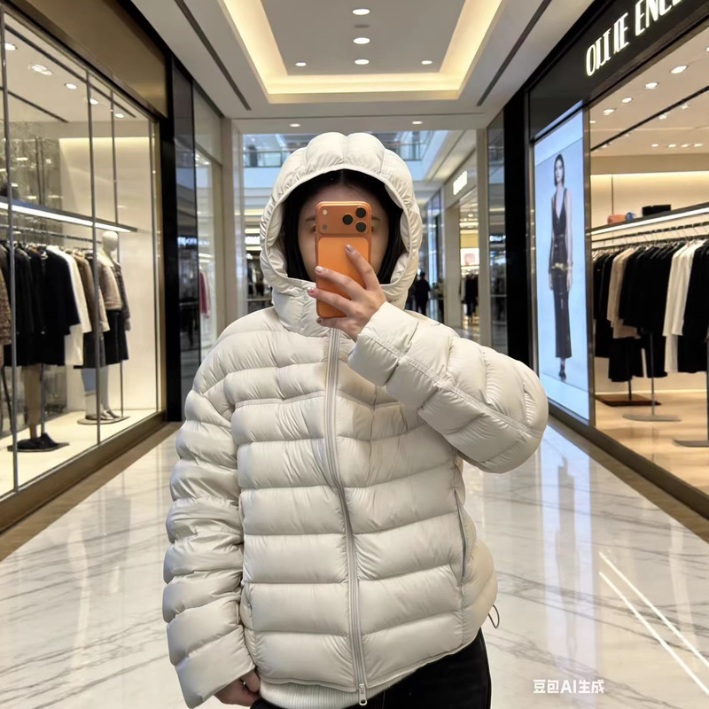 Warm Puffer Turtle Back Ribbed down Jacket for Women 2026 Winter New Korean Style Casual Loose Hooded Short Coat