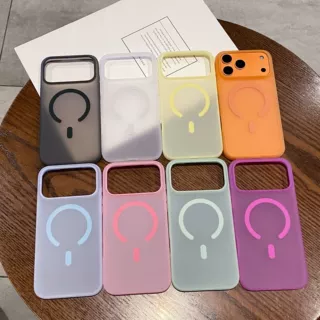 马卡龙磁吸手机壳适用苹果18PROMAX简约肤感保护套iPhone17糖果色