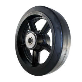 手推车轮子8X2寸铁芯实心橡胶轮 老虎车平板手推车轱辘