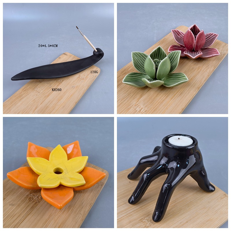 Clásico de cerámica hoja de sauce quemador de incienso backflow incienso titular caja de incienso línea quemador de incienso decoración regalo