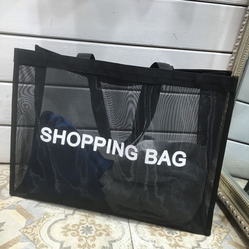 Jacobs Storage bag Shopping bag capacity nylon transparent Market Sandy beach Mesh cloth One shoulder portable Sandy beach grid