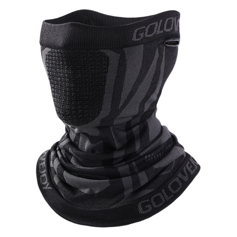 Máscara cálida de ciclismo de invierno, protección facial de esquí al aire libre para hombres, máscara de ciclismo a prueba de frío y viento, cuello integrado sin costuras