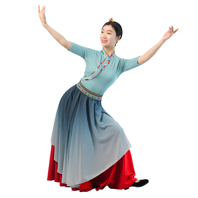 Ropa de danza Xizanga femenina ropa de danza ropa de rendimiento larga falda grande traje largo falda Xizanga falda image 5