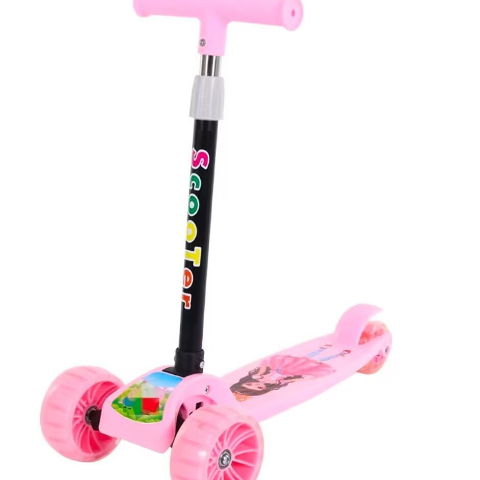 Rueda normal ajustable de cuatro velocidades con flash plegable para niños de 2 a 10 años