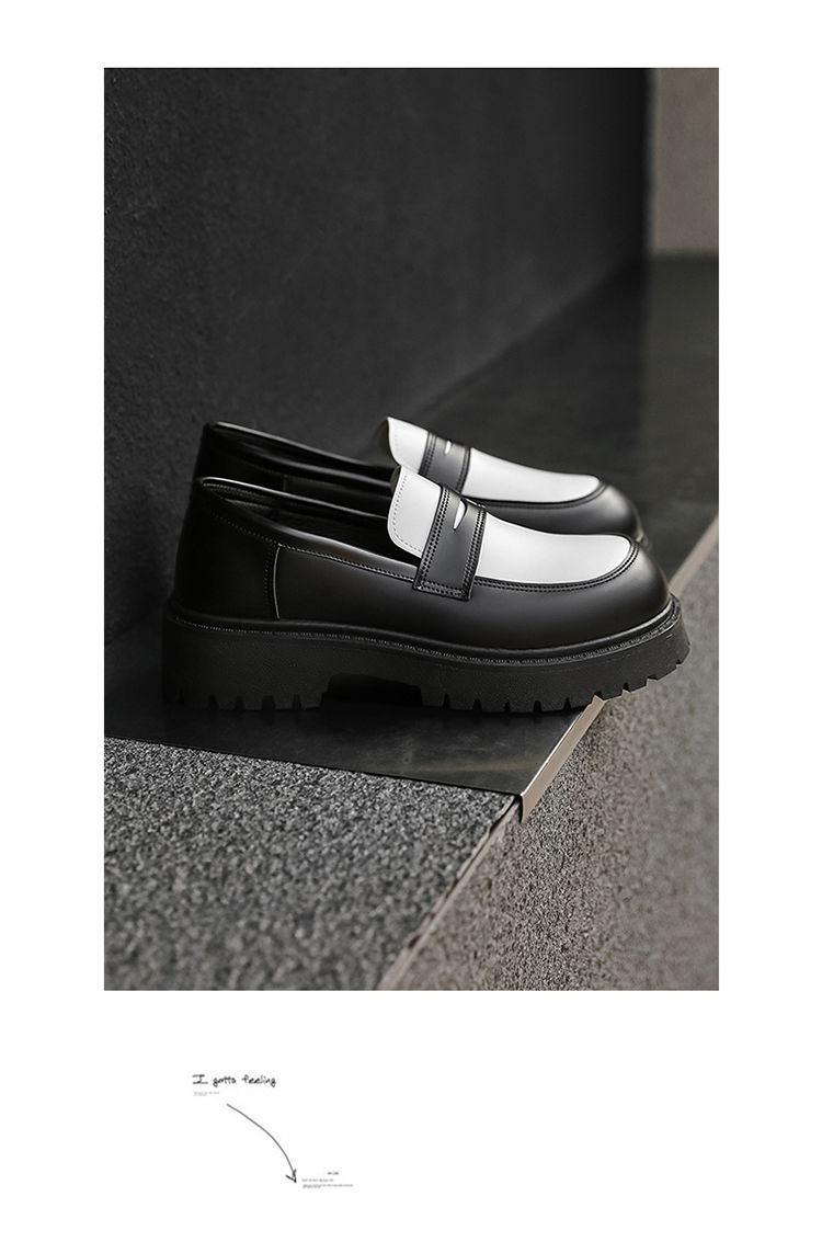 Chaussures Derby tendance pour homme ShoeVault, automne, style britannique décontracté, semelle épaisse et élégante, style rétro, rehaussantes, en cuir._voghion.com