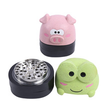 跨境新品动物磨烟器 创意可爱4层锌合金卡通研磨器展示盒grinder