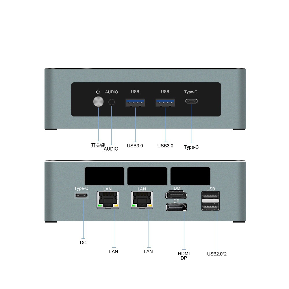 TOPC AMD Mini Host R9 5900HX/7530u/7730u Computadora de alto rendimiento de oficina de juegos