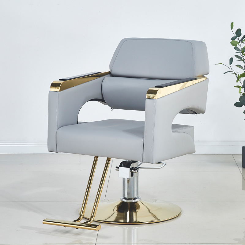Silla de peluquería Silla de peluquería Silla de peluquería Silla de corte de pelo minimalista moderna Silla de peluquería de acero inoxidable de elevación giratoria