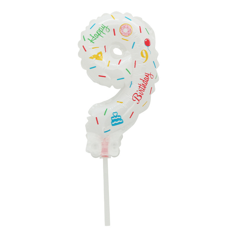 Venta directa de fábrica Mini clip de película de aluminio digital globo pastel decoración de cumpleaños accesorios fotográficos globo vela globo