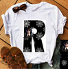 Cartoon fashionable neon white jacket, T-shirt, with short sleeve, loose fit