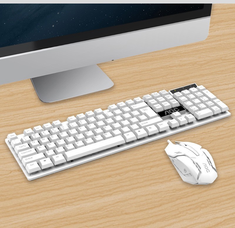 冠捷aoc km 100有線usb発光キーマウスセット機械手触りゲームキーボードマウスセット|undefined