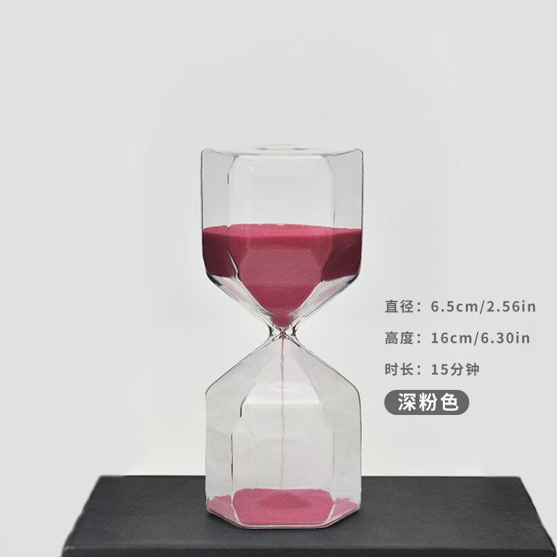Temporizador de reloj de arena hexagonal creativo estilo moderno decoración de moda 15 minutos reloj de arena de vidrio fábrica directa image 12