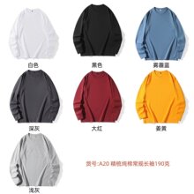 纯棉秋衣长袖秋冬季新款港风白底打底衫T恤A20精梳纯棉长袖常规款