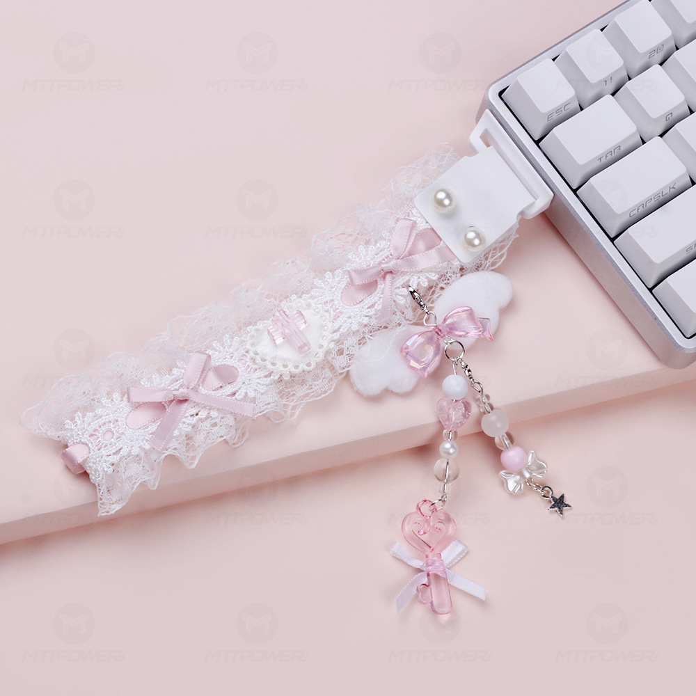 Caballos de teclado de encaje con hebilla teclado decorativo hecho a mano accesorios de teclado wootingATKDIY universal transfronterizo