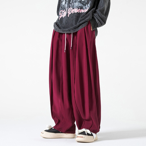 International trade work pants, Tang suit wide-leg radish pants, American hip-hop retro ethnic cotton linen Kung Fu pants