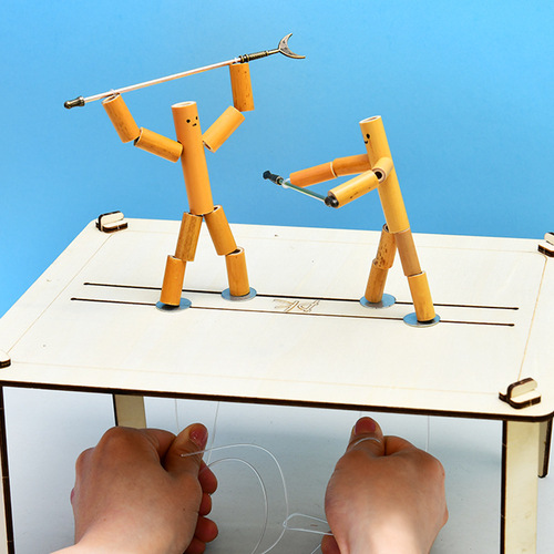 Bamboo Joint Man Material Pack DIY Small Bamboo Man Teacher-Supervised Dual-Player Competition Intelligence Game Bamboo Joint Man with PK Desk