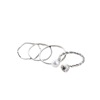 Minimalistic metal beads from pearl, design ring, set, South Korea, simple and elegant design, on index finger, 4 pieces