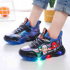 兒童鞋子男童運動奧特漫潮春秋新款皮面小學生軟底跑步鞋