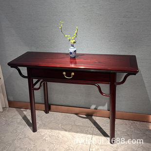 1.2-meter Ming-style flat-head case with drawer GB red acid branch fluffy rosewood can be used as small desk porch table case