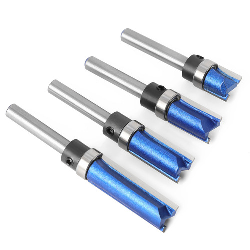 Slotting Straight Knife Woodworking Milling Cutter Engraving Machine Edging Machine 1/4 Handle 6 Handle Bearing Straight Knife Molded Edge Knife 