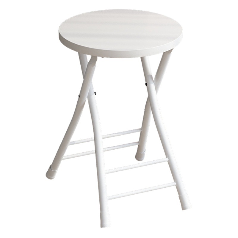 Folding Chair Backrest Stool Household Portable High Small Round Stool Small Dining Table Dining Chair Simple Stacking Chair