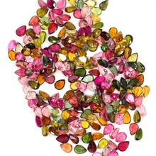 元玺珠宝天然宝石碧玺裸石戒面石配石水滴形裸石刻面镶嵌