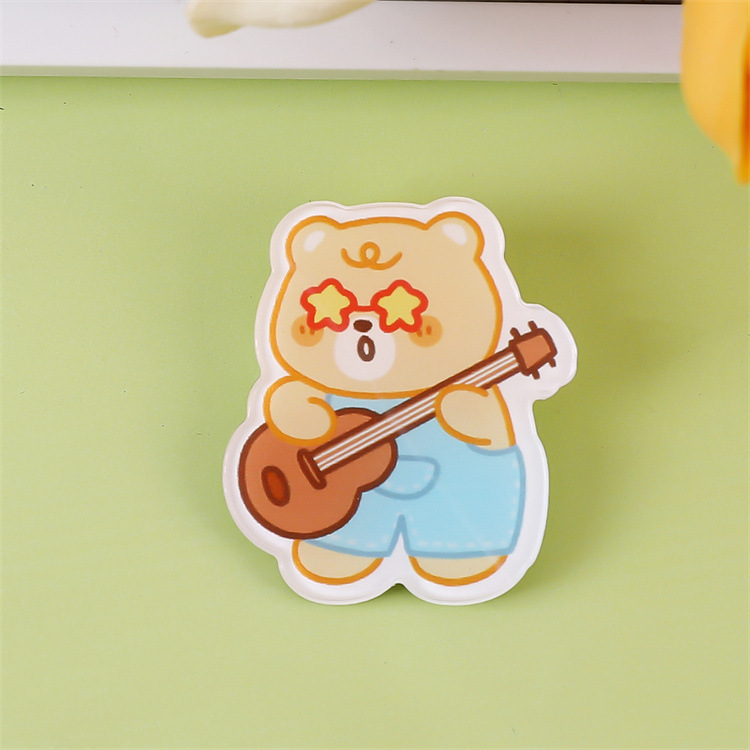 クリームイエローベアアクリルブローチかわいい漫画バッジペンダントスクールバッグペンダント装飾小物アクセサリーカスタマイズ|undefined