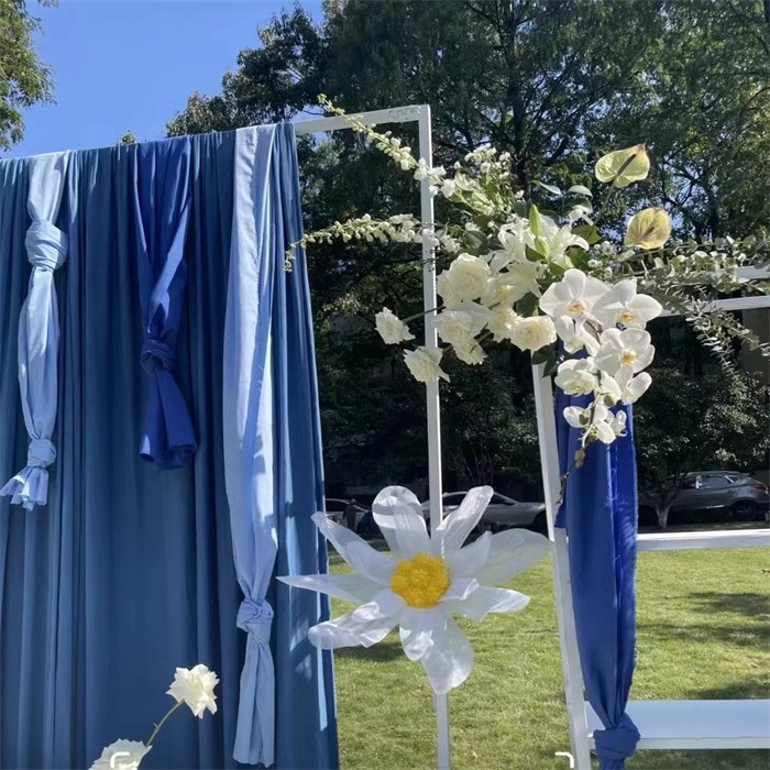 Tela de fondo, cortina, decoración de arco, decoración de boda de seda de leche, tela para techo de escenario, cortina de gasa para decoración de bodas