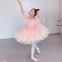 新款芭蕾舞裙儿童小天鹅演出服女童蓬蓬纱裙tutu裙舞蹈表演服装