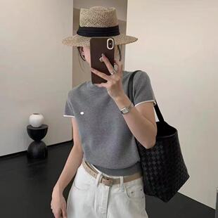 短袖冰丝针织衫