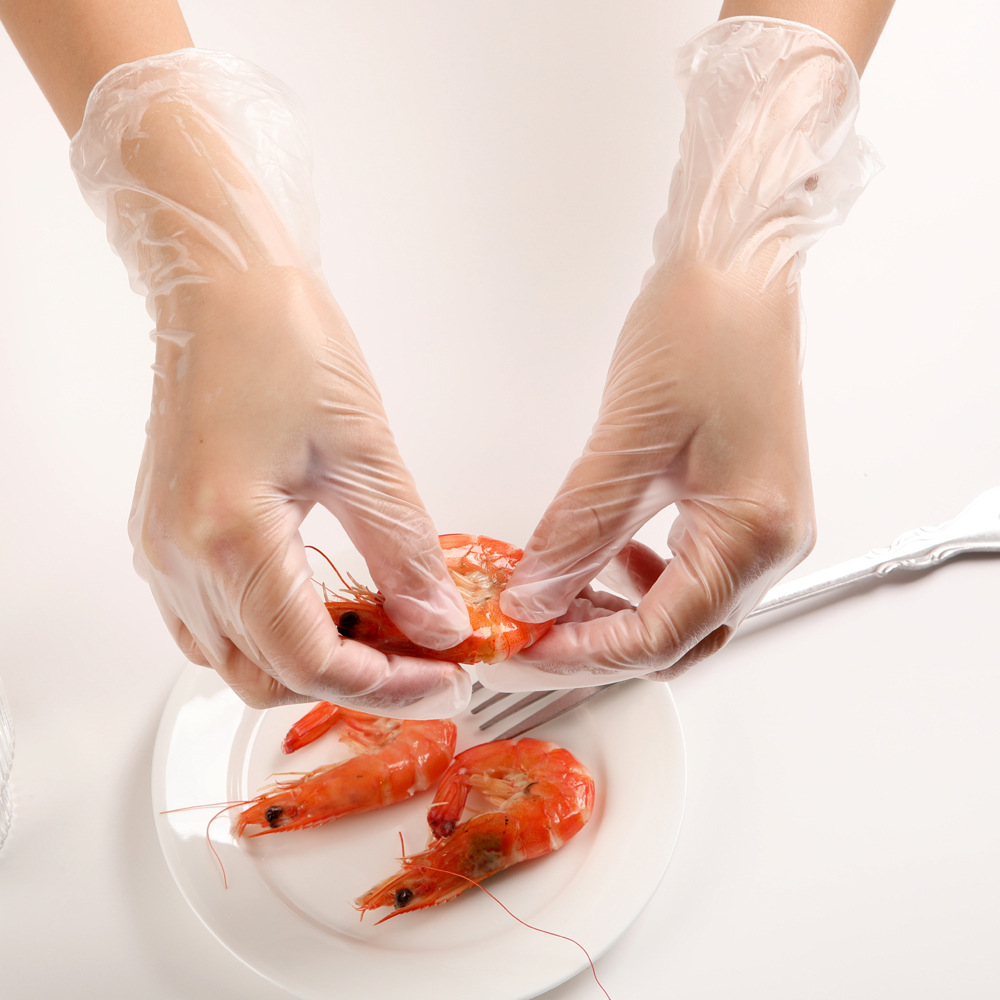 Disposable Food-Grade Transparent PVC Gloves for Camping, Picnicking, Baking, Kitchen Cleaning, and Beauty - 100 Pieces Wholesale