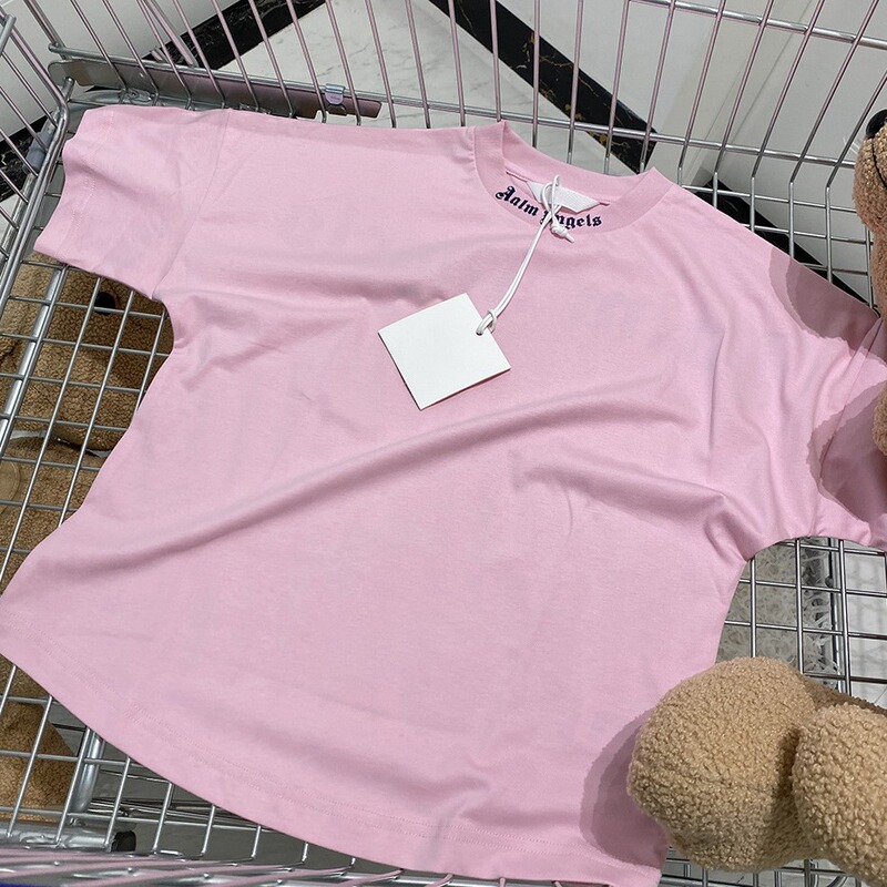 Palm Angels Girls' Short-Sleeve T-Shirt Summer 2026 New Children's Clothing Broken Bear Trendy Brand Children's Loose Half-Sleeve T-Shirt