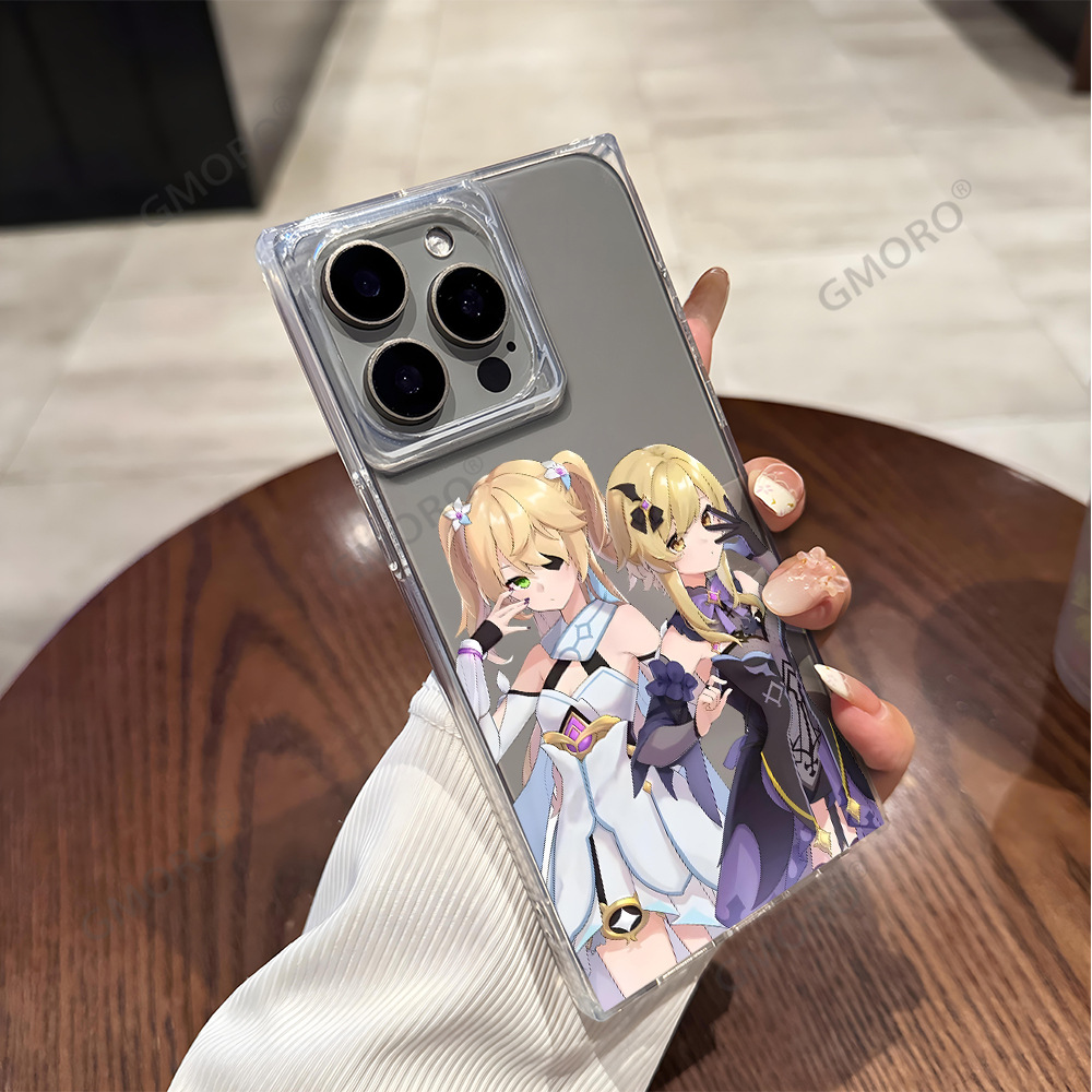 卡通苹果16promax手机壳防摔15pro手机保护套原神iPhone14p透明13