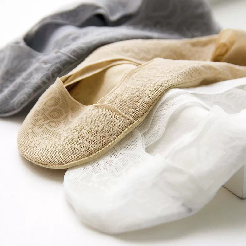 Женские носки-лодочки, невидимые носки без каблука с неглубоким горлышком, летние тонкие кружевные носки для женщин, силиконовые впитывающие пот носки.
