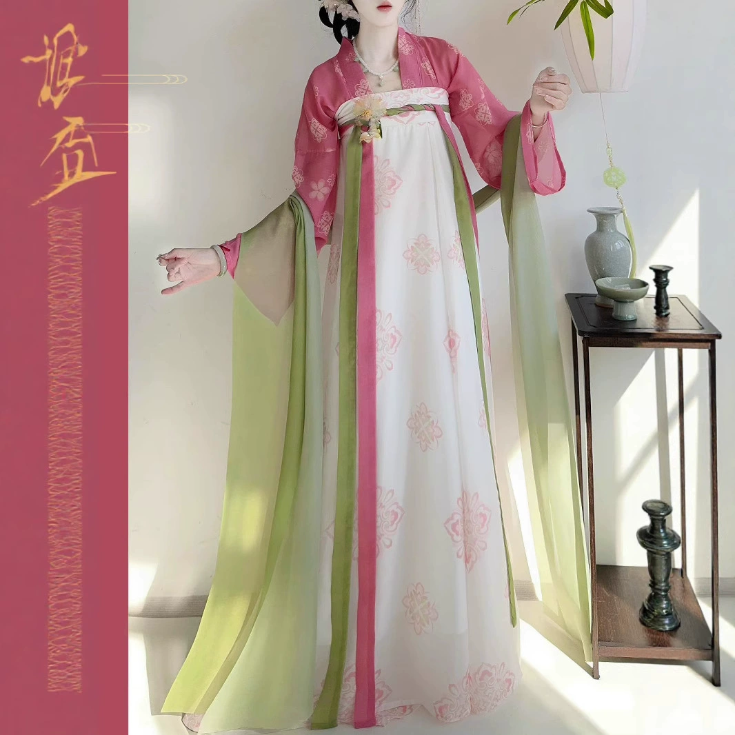 Новый оригинальный женский костюм династии Хань [Весенняя заря] династии Тан, 2025 года, восстановленный, полный комплект на весну, лето и осень.