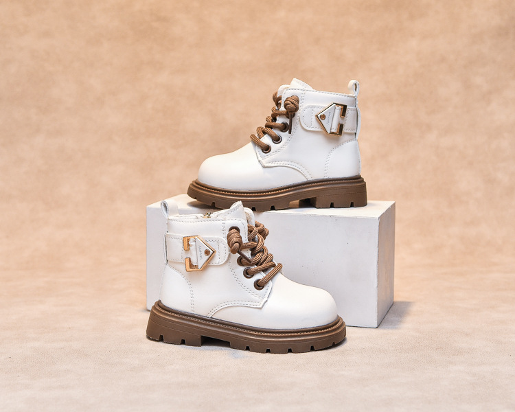 Scarpe da bambino Martin 2024 autunno e inverno nuove corte in stile britannico per ragazzi stivali singoli in pelle_voghion.com