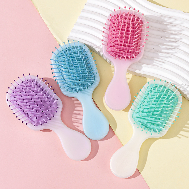男性と女性のための正方形のミニエアバッグエアクッションコーム、ポータブル小型ヘアスムージングヘッドマッサージコーム|undefined