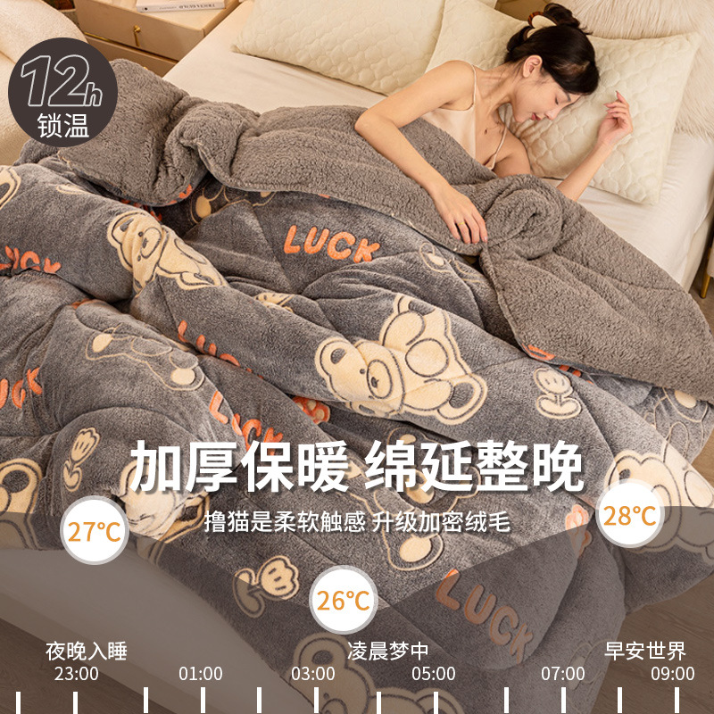 Duas caras más edredón edredón de algodón edredón de invierno engrosado edredón de invierno único núcleo de invierno caliente invierno 2025 nuevo edredón image 3