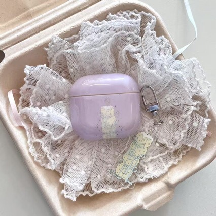 Purple Candle-Shaped Protective Case and Accessory for AirPods 4, Apple Bluetooth Wireless 1/2/3 Generation, and Pro 2 Earphones