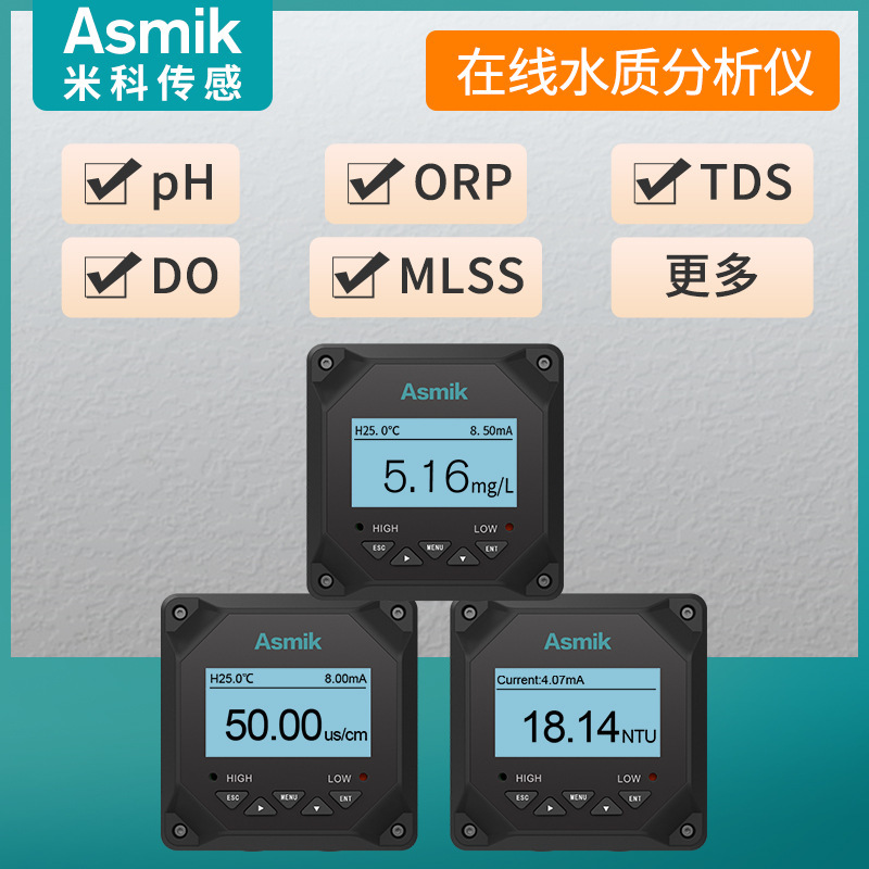 高精度PH计 MLSS悬浮物污泥浓浊度计orp控制器在线溶氧仪电导率仪