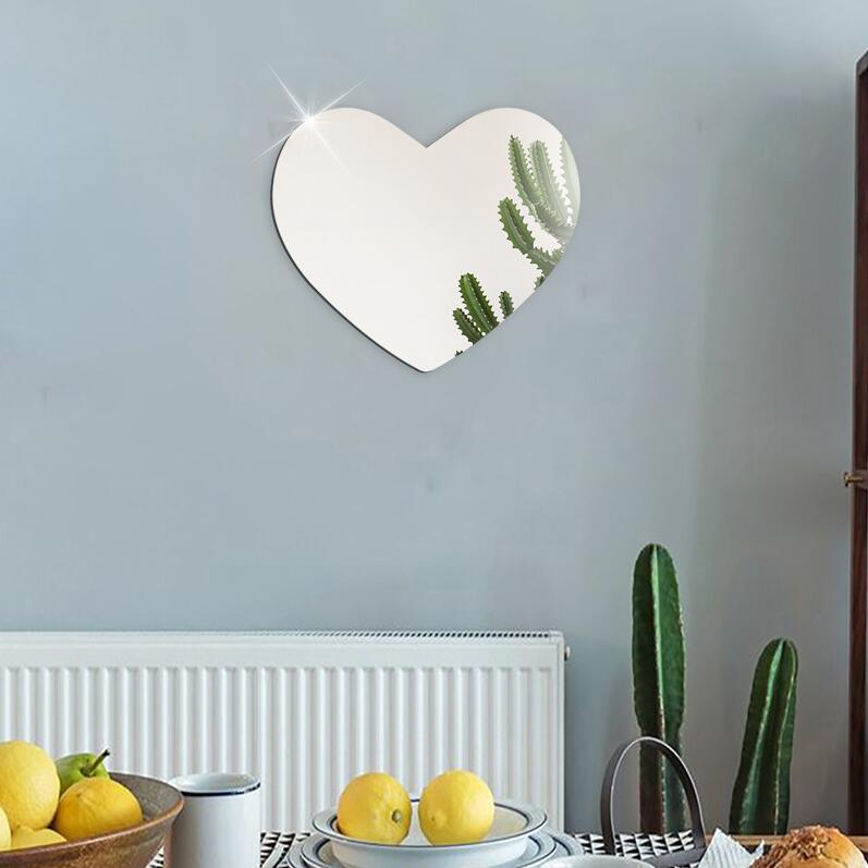 Heart 3D Creative Home Living Room Background Wall Decoration Acrylic Mirror Sticker_voghion.com