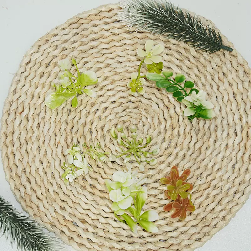 仿真绿植百合果花束塑料水草仿真草仿真花蛋糕绿植装饰摆盘叶子