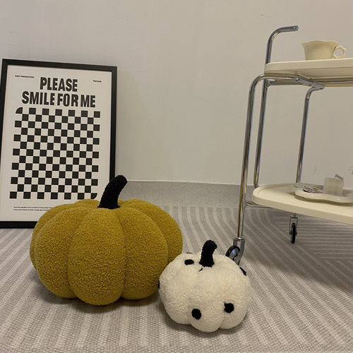 Ins Pumpkin Pillow Nordic Retro Wave Dot Pumpkin Cushion Home Decor Round Ball Ornament Children's Pumpkin Pillow Dropshipping