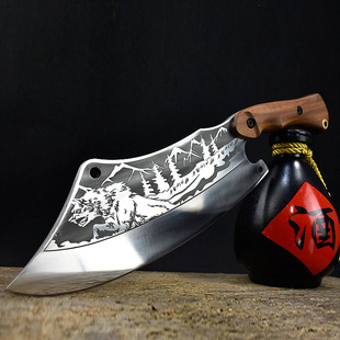 Longquan hand-forged Bone cutter household kitchen knife bone chopping big bone manganese steel high hardness butcher special knife wholesale
