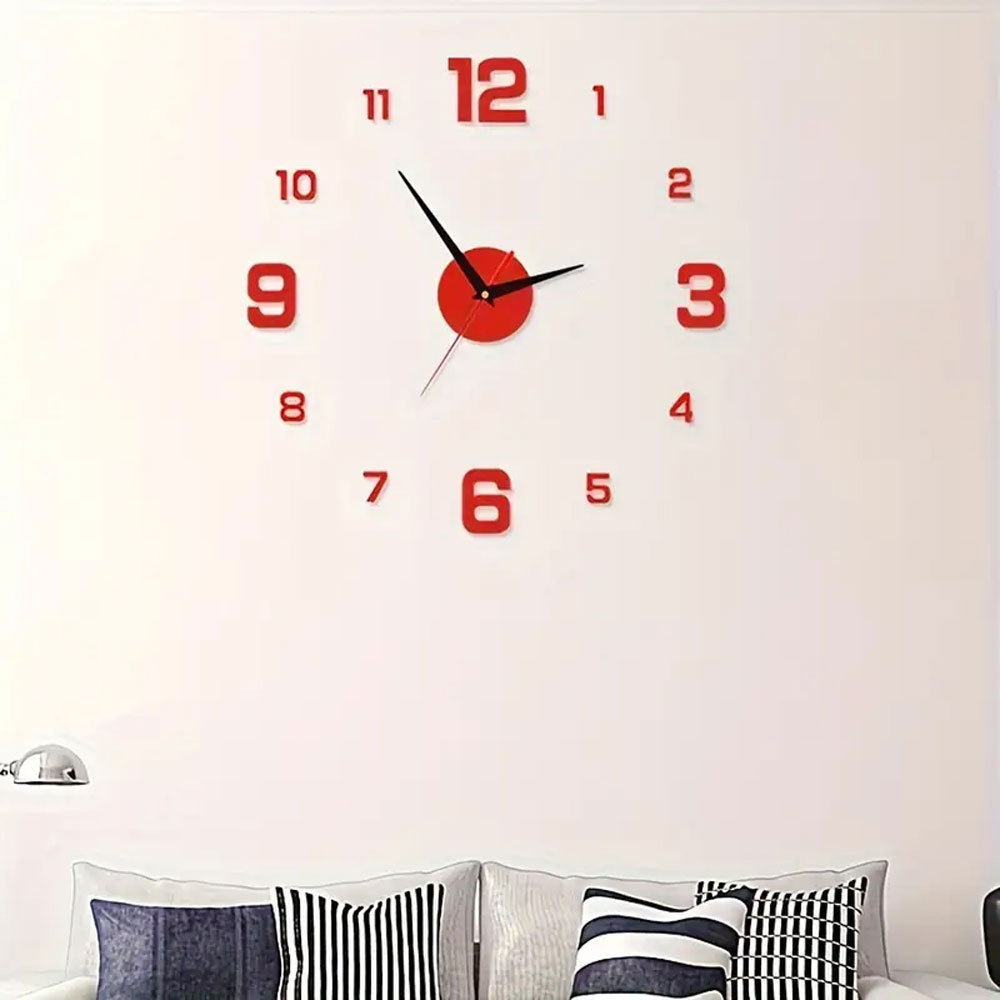 Reloj creativo 3D sala de estar pared reloj silencioso sin perforación fábrica de pared luminosa transfronteriza